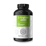 NATURE LOVE® L-Arginin - 365 Kapseln - Hochdosiert: 4500mg HCL (davon 3.750 mg L-Arginin) je...