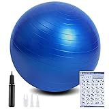 flintronic Gymnastikball, 55 cm Ultra-Dicker Anti-Explosions-Yoga-Ball mit aufblasbarer Fußpumpe,...