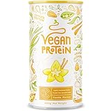 Vegan Protein - VANILLE - Pflanzliches Eiweißpulver mit Reis-, Soja-, Erbsen-, Chia-, Sonnenblumen-...